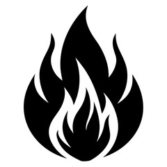 Fire icon vector silhouette illustration
