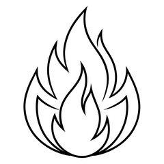 Fire icon vector silhouette illustration line art