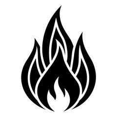 Fire icon vector silhouette illustration