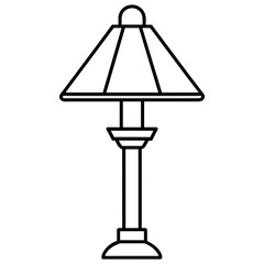 Fototapeta premium Lamp icon vector silhouette illustration line art