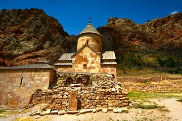 Noravank - a 13th-century Armenian monastery, located 122 km from Yerevan in a narrow gorge made by...