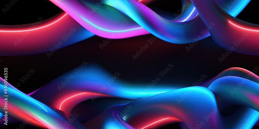 Wall mural iridescent abstract shape seamless pattern background