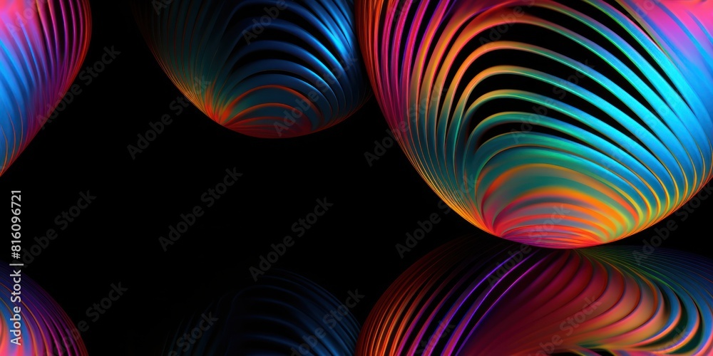Wall mural iridescent abstract shape seamless pattern background
