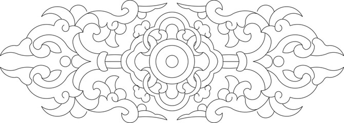 Sketch illustration vector traditional ethnic classic carving motif design