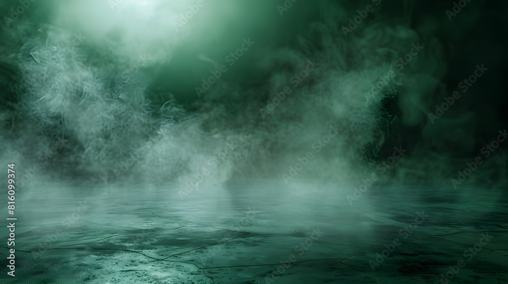 Aufkleber green concrete marble stone floor with smoke float use as background for advertising abstract dark g