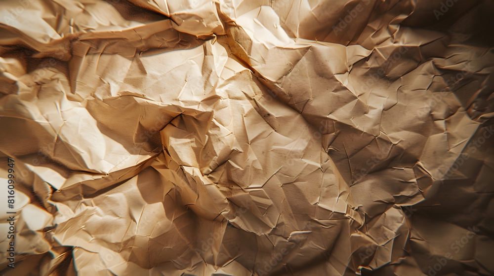 Leinwandbilder crumpled brown paper background old texture for web design screensavers : generative ai