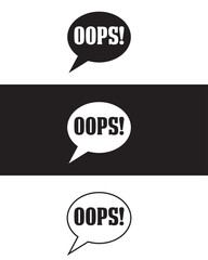 oops on speech bubble vector icons set. vector illustration. EPS 10/AI