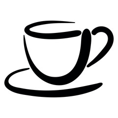 Vector Stylized Illustration of Cup and Saucer