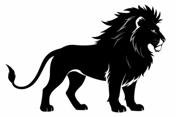 A lion silhouette black vector artwork illustration 