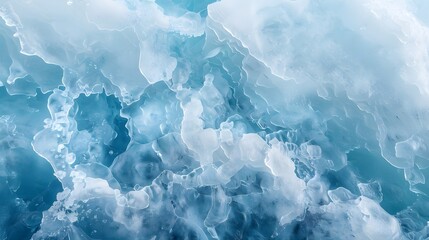 Obraz premium Abstract background of under ice frozen air flows in lake