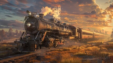 a wonderful image of an old train that brings back the good old days, generated