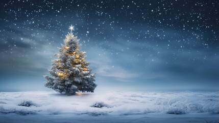 christmas tree in snow