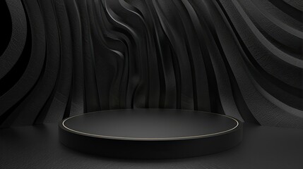 3D rendering of blank product background for cream cosmetics Modern black podium background  