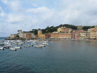 Sestri Levante, Liguria, Italy, July 16, 2011: beach of the bay of silence.