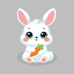 Bunny carrot logo design, vector logo design, illustration 