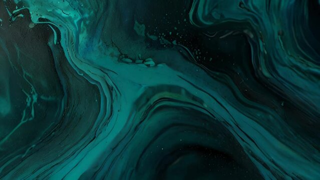 Abstract art teal blue green gradient paint background with liquid fluid grunge texture