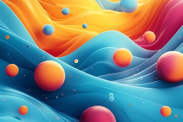 Abstract background with fluid geometric shapes, digital illustration for brochures
