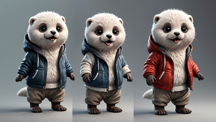Obraz premium Winter Buddies: Harp Seals’ Snowy Playtime 