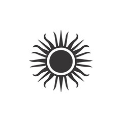 Summer Sun Icon Vector Logo.  Flat summer symbol. Simple illustration