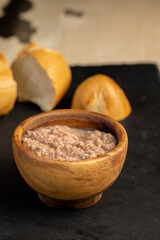 canned fish from finely chopped stewed tuna fillet