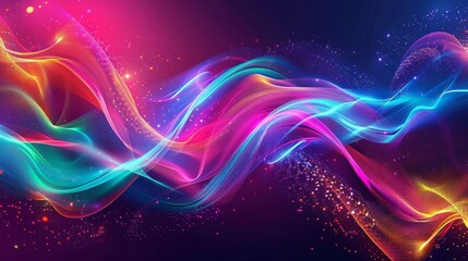 Abstract flowing neon color wave lights background. Generative AI AIG21. hyper realistic 