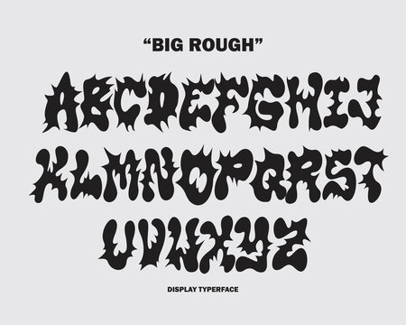 Acid brutalism font big rough typography vector punk rock hardcore dark music typerface editable