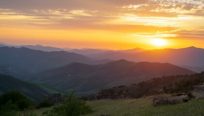 Obraz premium Peak Performance: Nature's Spectacular Sunset Show