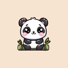 Panda logo design, vector logo design, illustration 