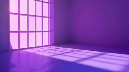Abstract purple studio background for product presentation Empty room with shadows of window Display product with blurred backdrop : Generative AI