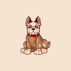 Bull dog logo design, vector logo design, illustration 