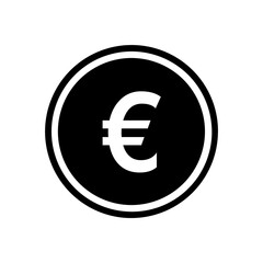 Euro coin icon isolated on white background 