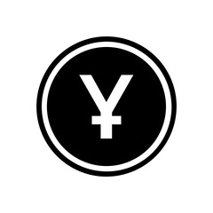 Yen coin icon with simple and modern design 