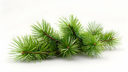 A cluster of pine needles isolated on white background   perfect for holiday nature or forestry content