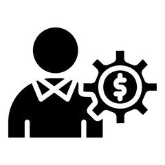 Financial Consultant Glyph Icon Design