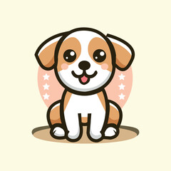 Cute puppy logo design, vector logo design, illustration 
