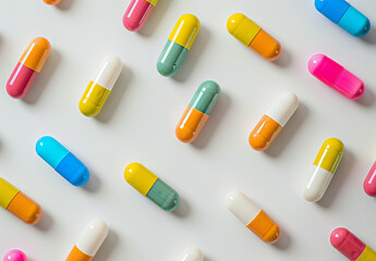 Colorful medicine pills