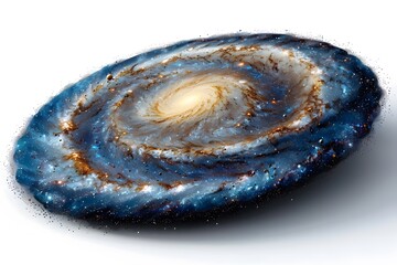 Stunning Spiral Galaxy Illustration with Colorful Stellar Details