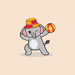 Elephant ball logo design, vector logo design, illustration 