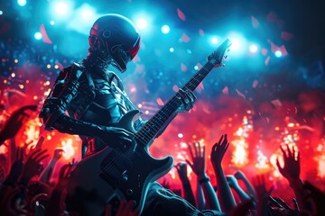 Techno Rockstar: AI Guitarist on Fire