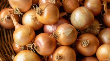Close up of yellow onions