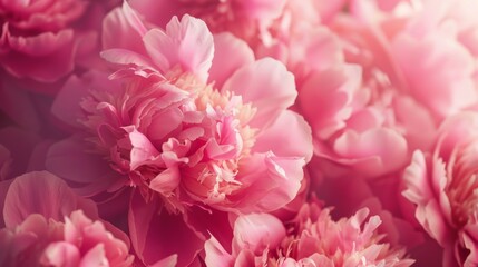 Fototapeta premium Soft pink peonies in full bloom