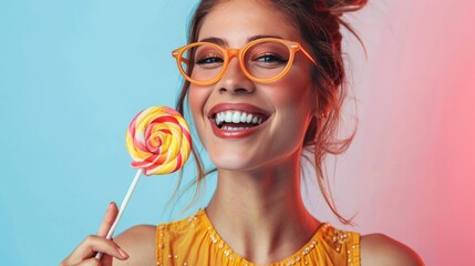 Sexy woman with lollipop