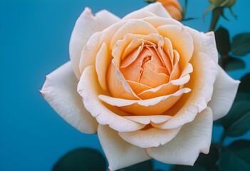 Close up view of flower rose from top concept