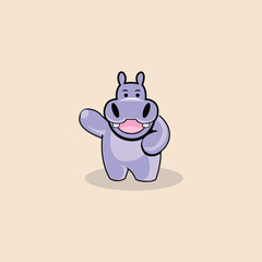 Hippo logo design, vector logo design, illustration 