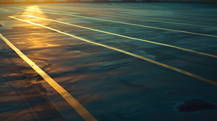 Empty Parking Lot Professional use auto advertising backplate : Generative AI