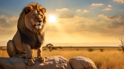 lion in the sun