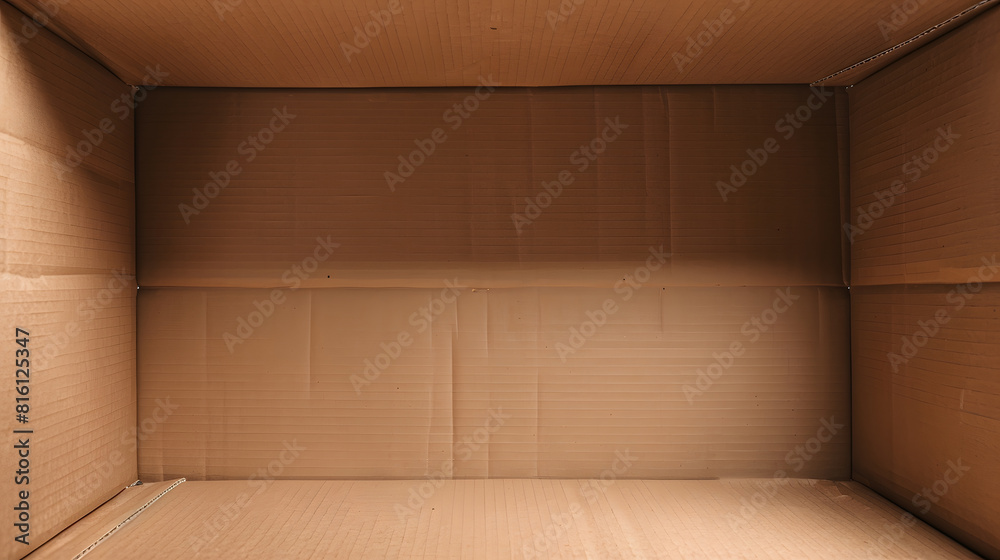 Poster cardboard carton mailer box case top view : generative ai