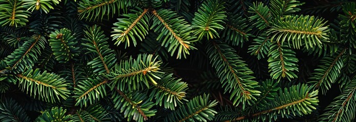 A lush background of dark green pine needles, ideal as a nature-oriented wallpaper, with an abstract, best seller potential