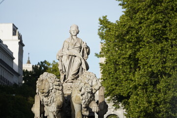 Estatua fuente de Cibeles en la ciudad de Madrid, España