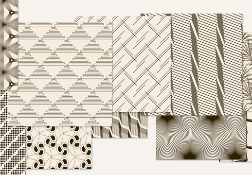 Set of Simple Retro Geometric Patterns
